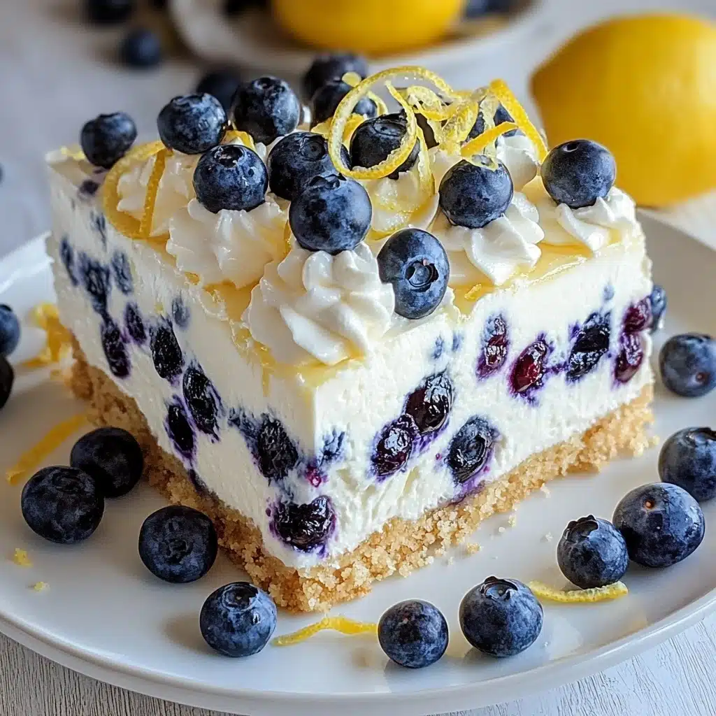 No-Bake Lemon Dazzling Blueberry Cream Cake Recipe - Recipe Image