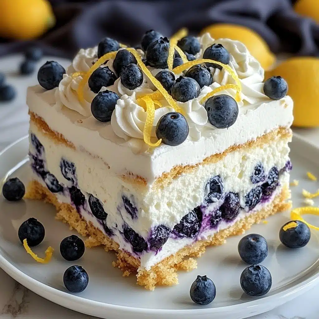 No-Bake Lemon Dazzling Blueberry Cream Cake Recipe - Recipe Image