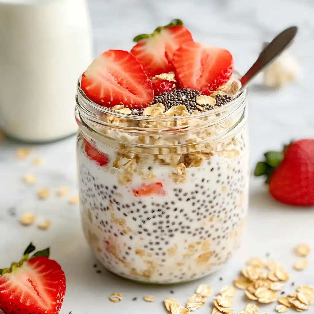 Strawberries and Cream Overnight Oats Recipe - Recipe Image
