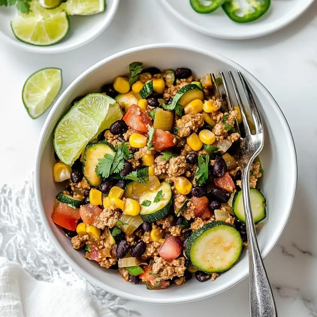 Ground Turkey Skillet with Zucchini, Corn, Black Beans and Tomato Recipe - Recipe Image