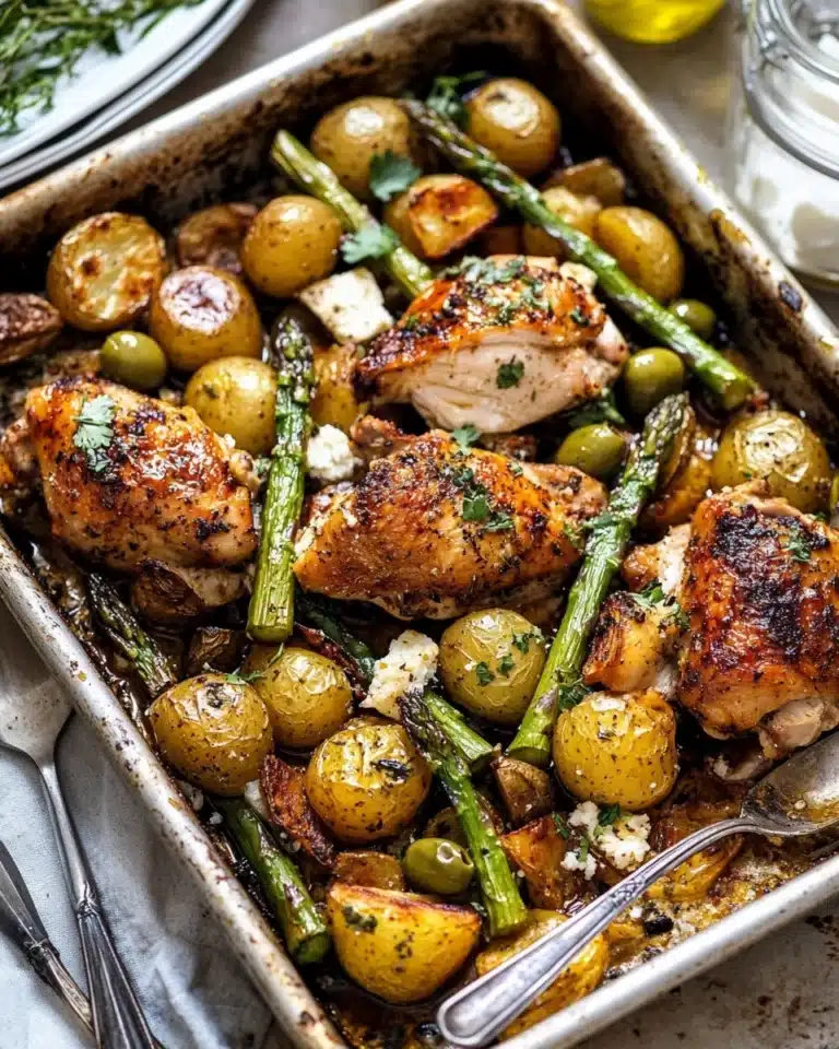 Sheet Pan Honey Garlic Chicken and Feta Potatoes Recipe