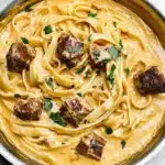 Garlic Butter Steak with Parmesan Alfredo Recipe