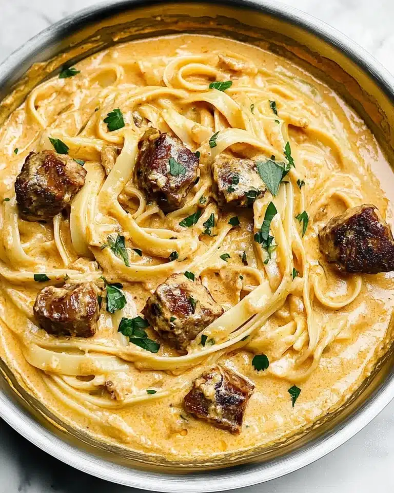 Garlic Butter Steak with Parmesan Alfredo Recipe