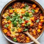 Southwest Ground Beef and Sweet Potato Skillet Recipe