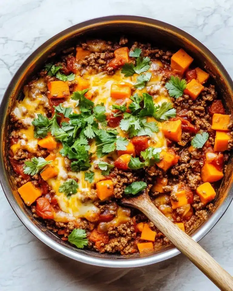 Southwest Ground Beef and Sweet Potato Skillet Recipe