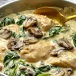 Chicken With Spinach and Mushrooms Recipe
