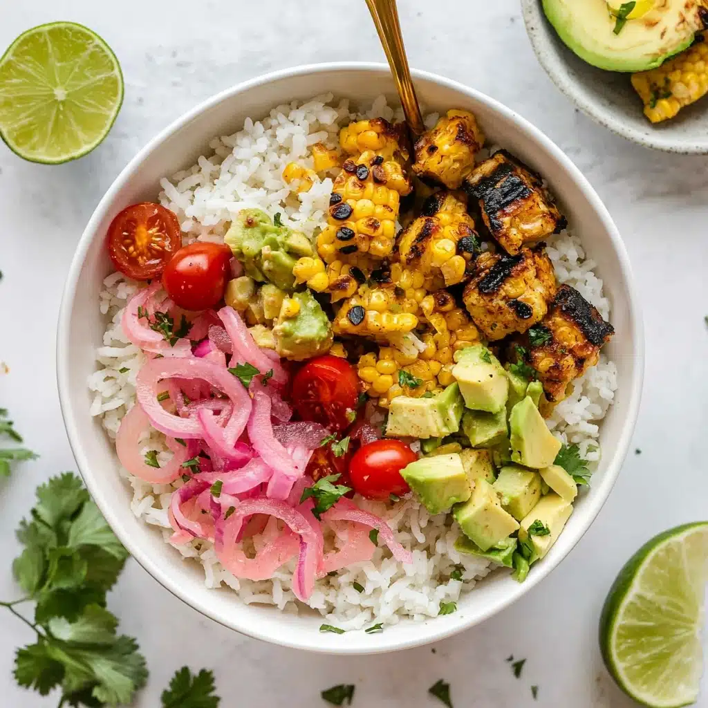 Grilled Chicken Summer Rice Bowls Recipe - Recipe Image