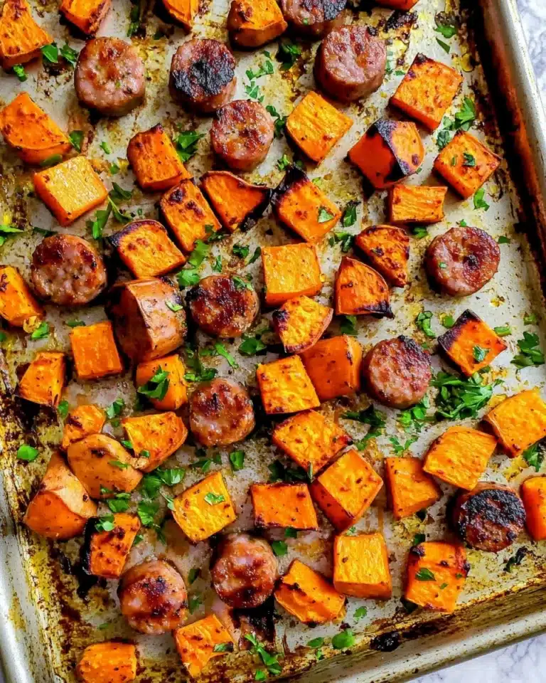 Sheet Pan Sausage and Sweet Potatoes Recipe