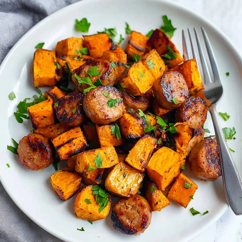 Sheet Pan Sausage and Sweet Potatoes Recipe - Recipe Image