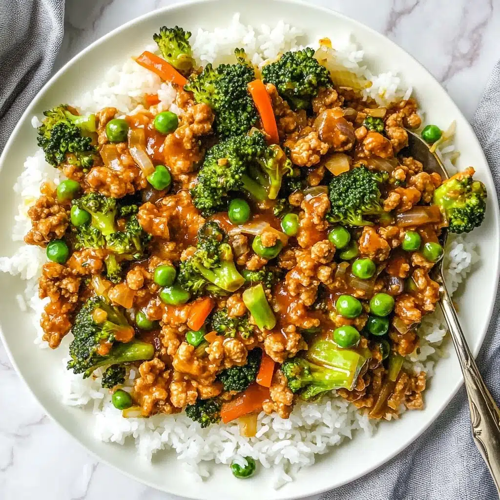 Teriyaki Ground Turkey, Broccoli and Peas Recipe - Recipe Image
