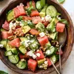 Smashed Cucumber and Watermelon Feta Salad Recipe