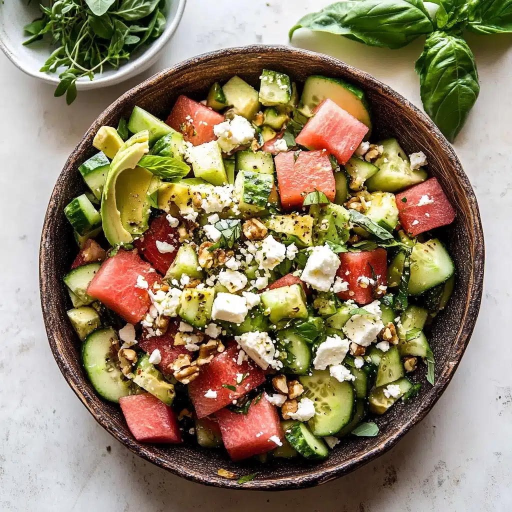 Smashed Cucumber and Watermelon Feta Salad Recipe - Recipe Image