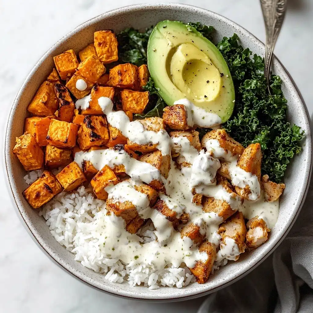 Roasted Chicken, Sweet Potato, and Kale Bowls Recipe - Recipe Image