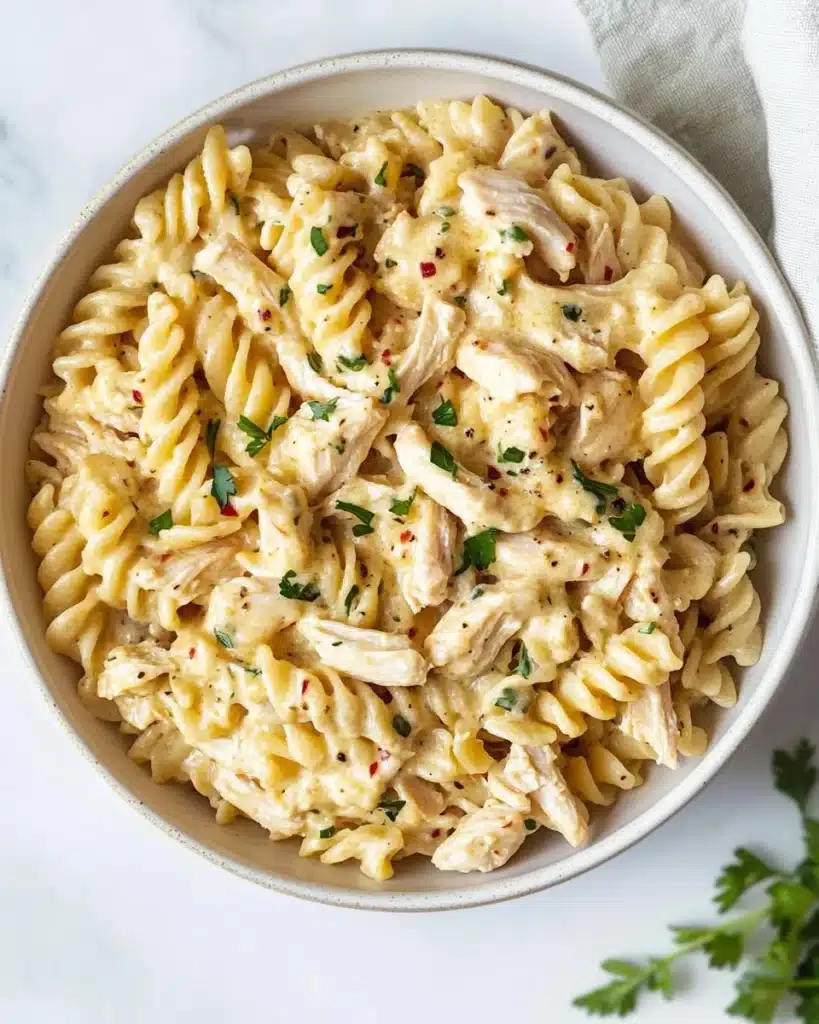 Crock Pot Garlic Parmesan Chicken Pasta Recipe