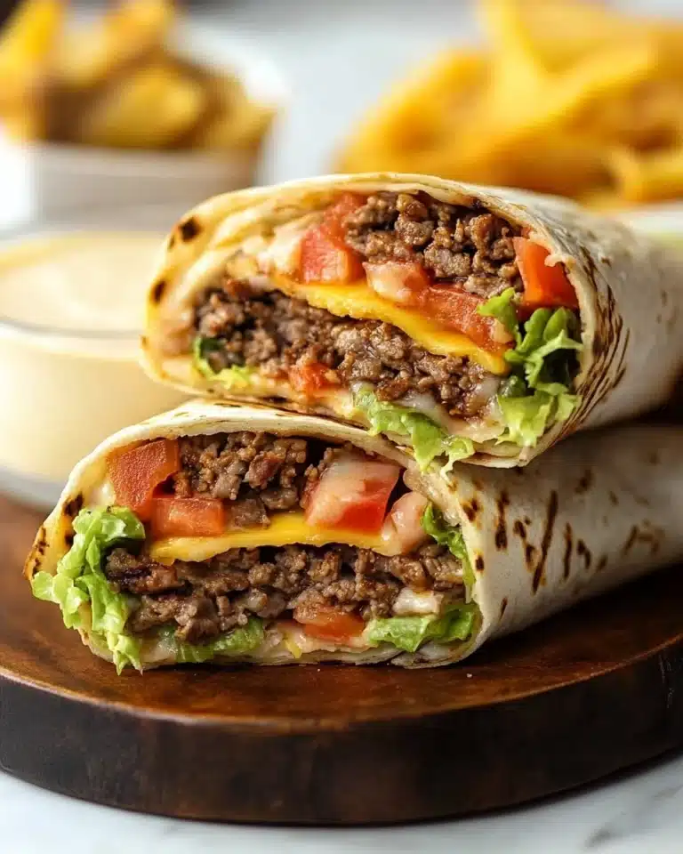 Burrito Style Cheeseburger Wraps Recipe