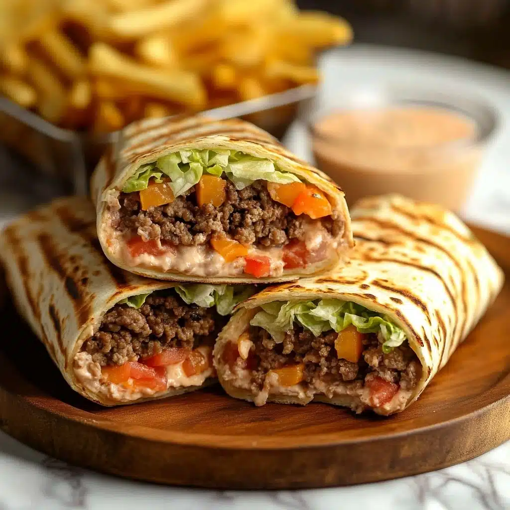 Burrito Style Cheeseburger Wraps Recipe - Recipe Image