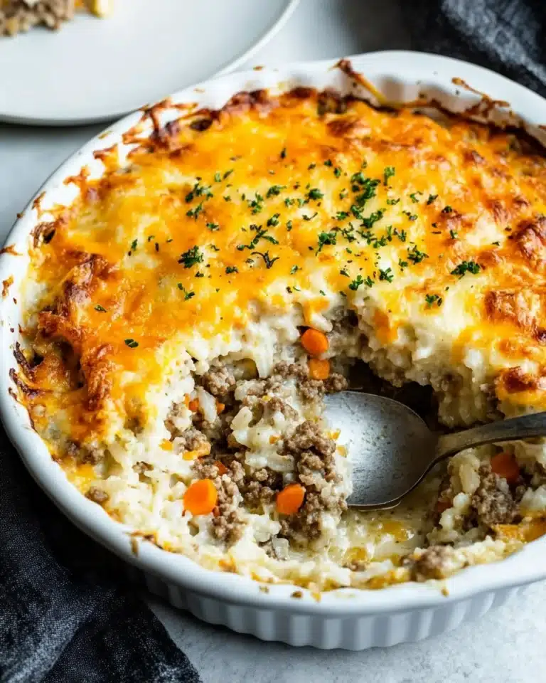 Cheesy Ground Beef and Rice Casserole Recipe