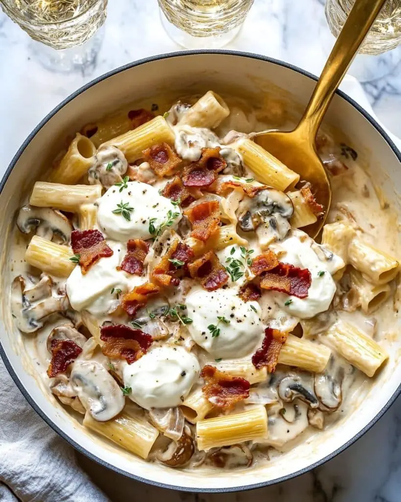 One Pot French Onion Pasta with Crispy Prosciutto Recipe