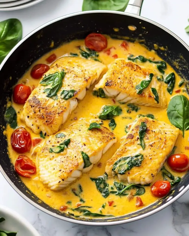 Tuscan Butter Salmon with Cherry Tomatoes, Spinach, and Parmesan Recipe
