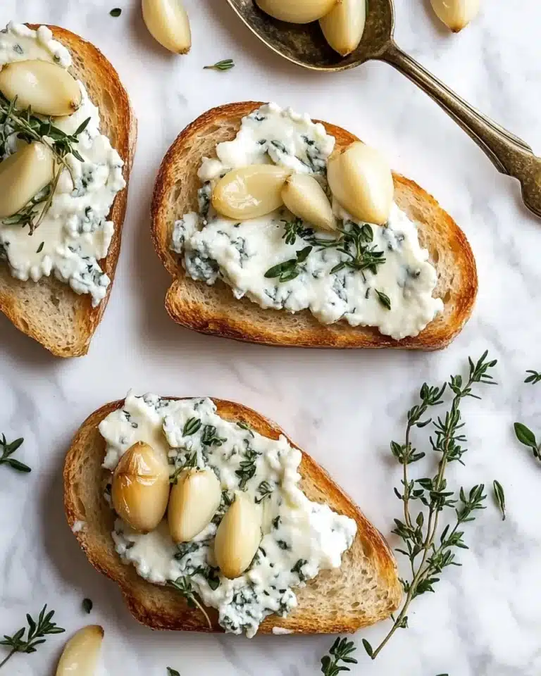 Garlic Confit with Herb Goat Cheese Toast Recipe