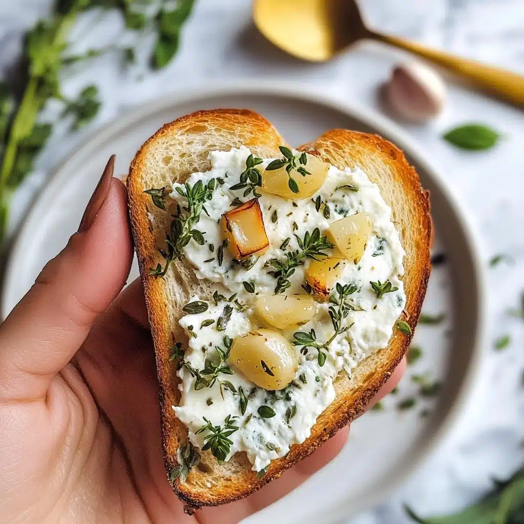 Garlic Confit with Herb Goat Cheese Toast Recipe - Recipe Image