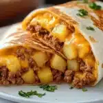 Cheesy Potato Burritos with Beef Recipe