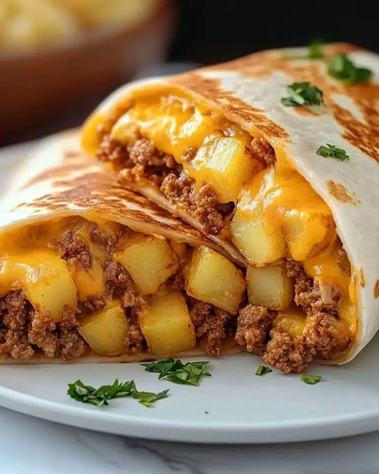 Cheesy Potato Burritos with Beef Recipe