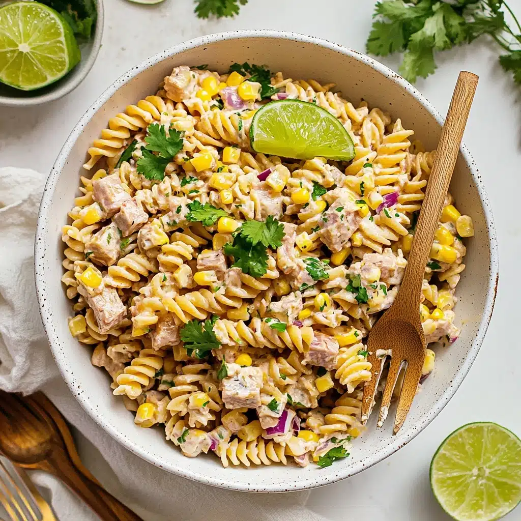 High Protein Street Corn Pasta Salad Recipe - Recipe Image