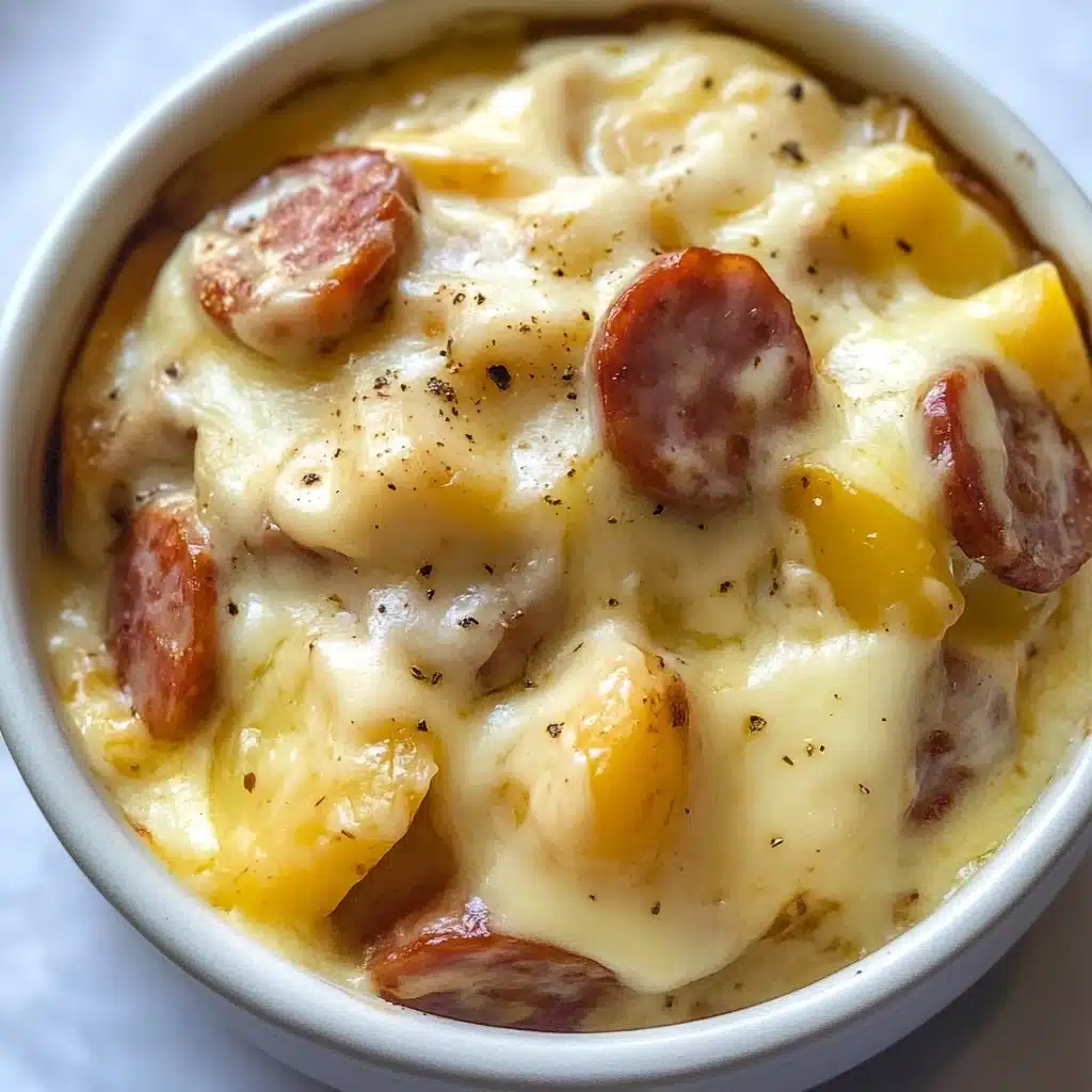 Cheesy Potato & Smoked Sausage Casserole Recipe - Recipe Image
