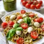 Light Pesto Caprese Pasta Salad Recipe