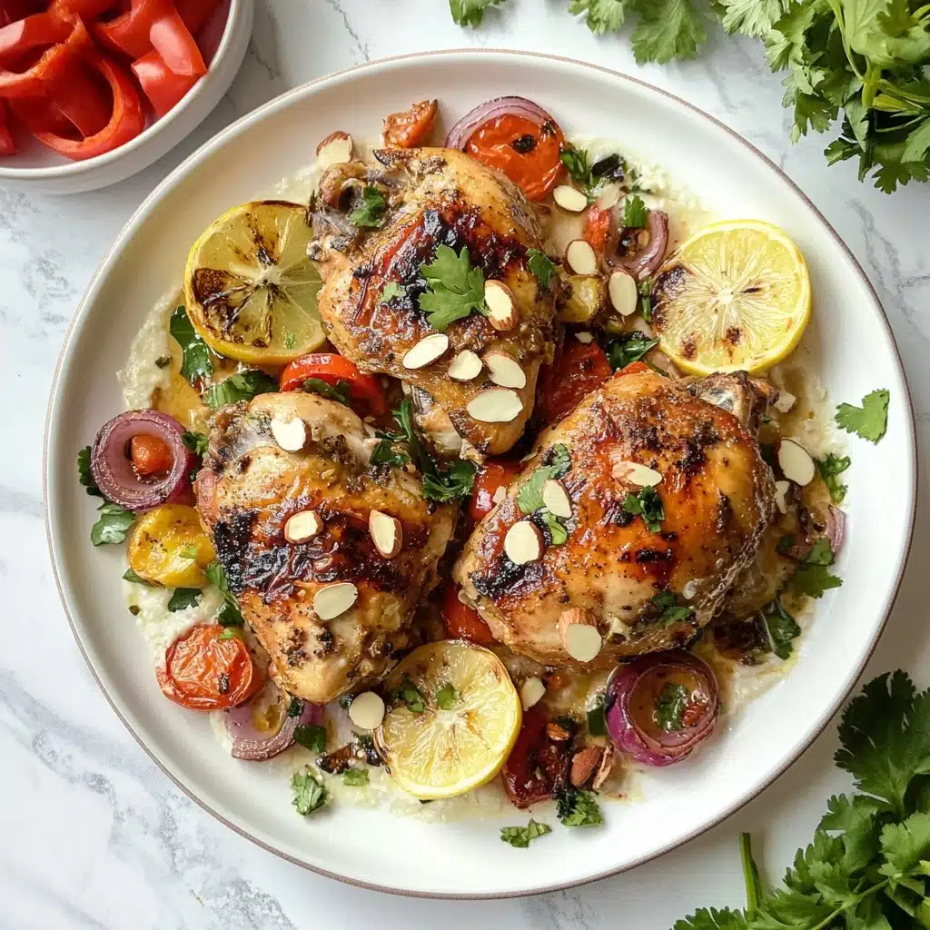 Harissa Chicken with Labneh, Roasted Red Peppers and Red Onion Recipe - Recipe Image