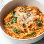 Ground Beef Orzo with Tomato Cream Sauce Recipe