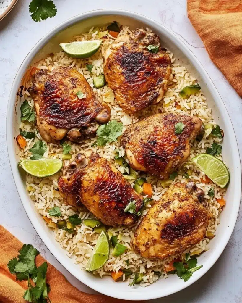 One-Pan Coconut Lime Chicken and Rice Recipe