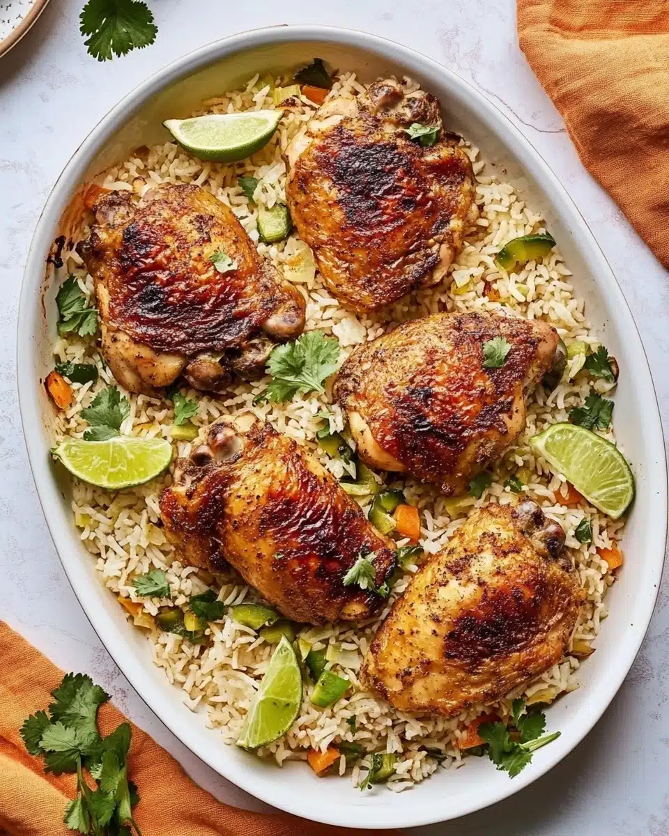 One-Pan Coconut Lime Chicken and Rice Recipe
