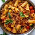 Rigatoni with Sausage, Tomatoes, and Zucchini Recipe