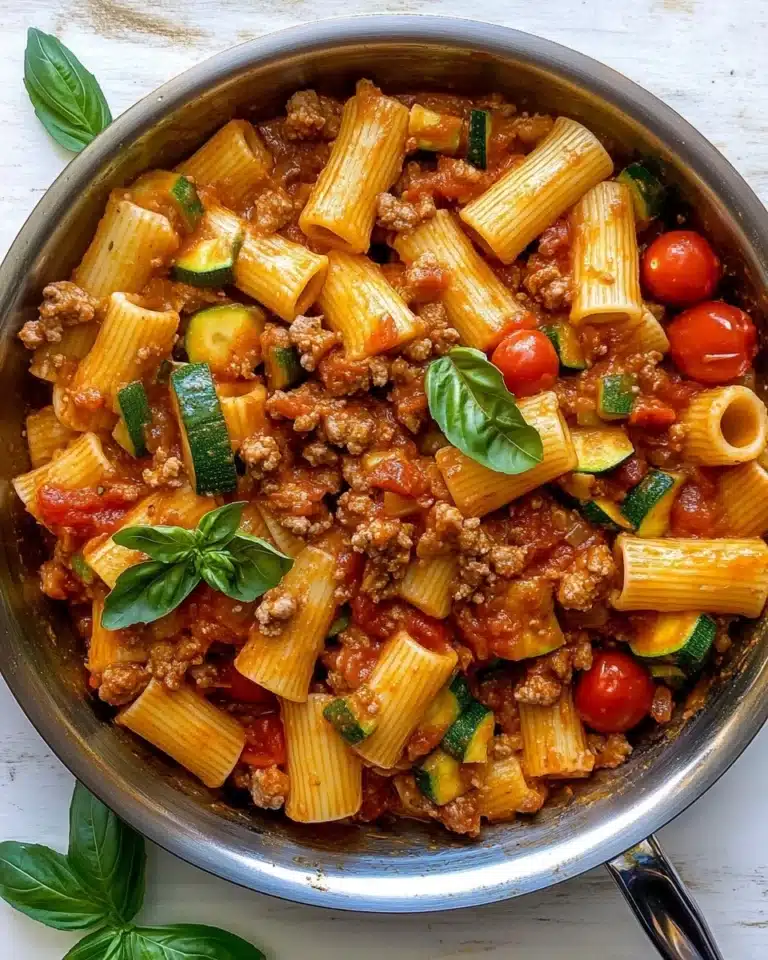 Rigatoni with Sausage, Tomatoes, and Zucchini Recipe