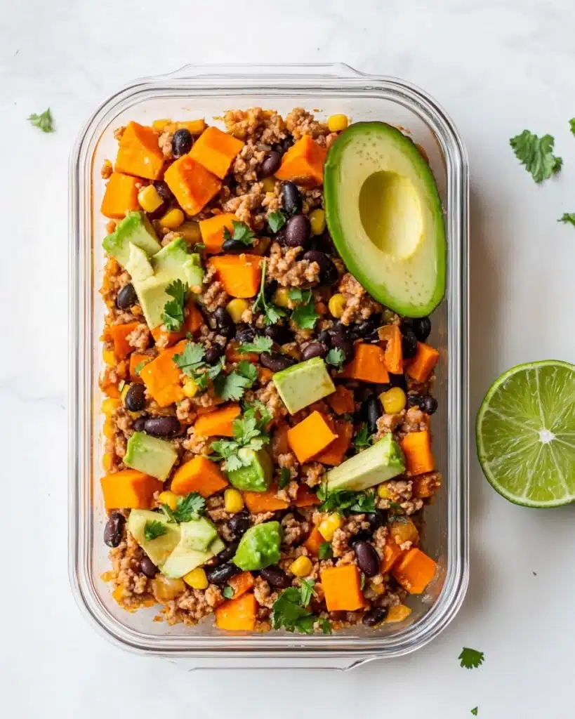Ground Turkey Skillet with Sweet Potatoes and Black Bean Recipe