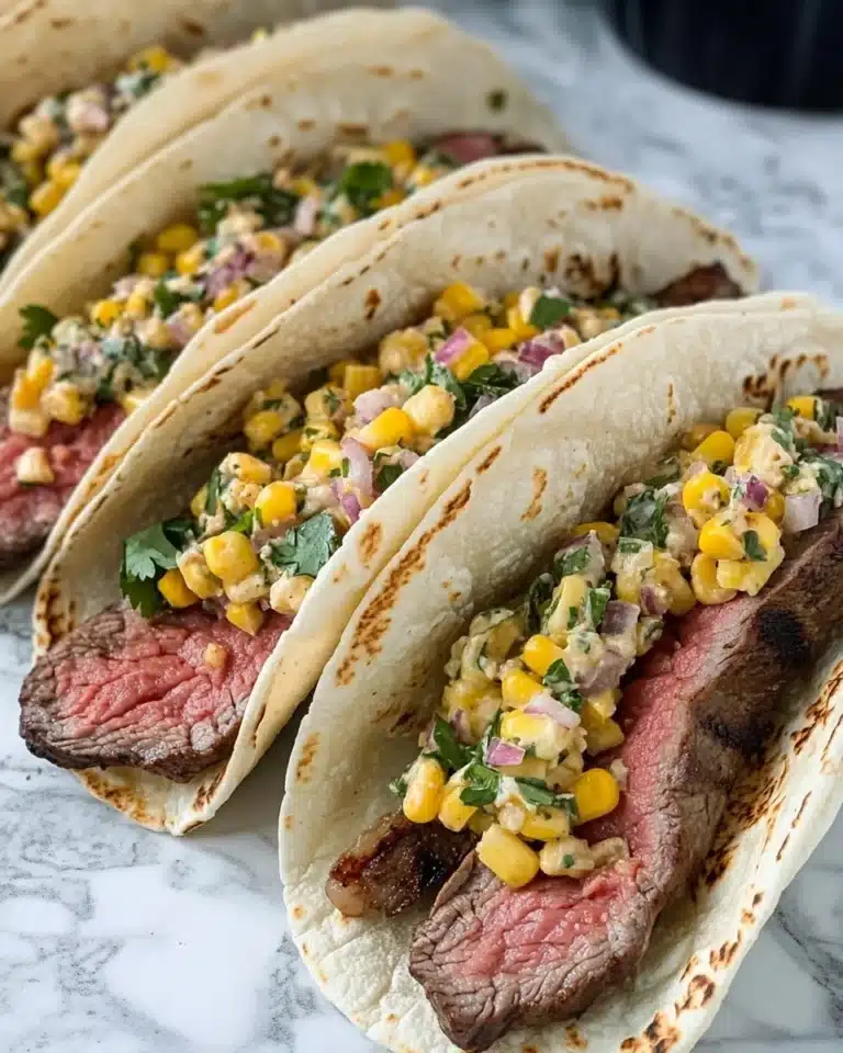 Grilled Elote Steak Tacos Recipe