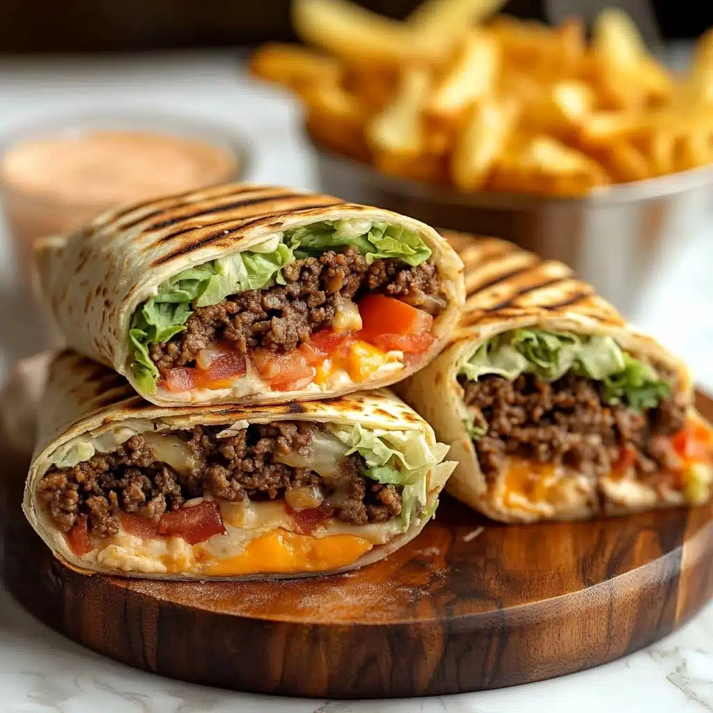 Burrito Style Cheeseburger Wraps Recipe - Recipe Image