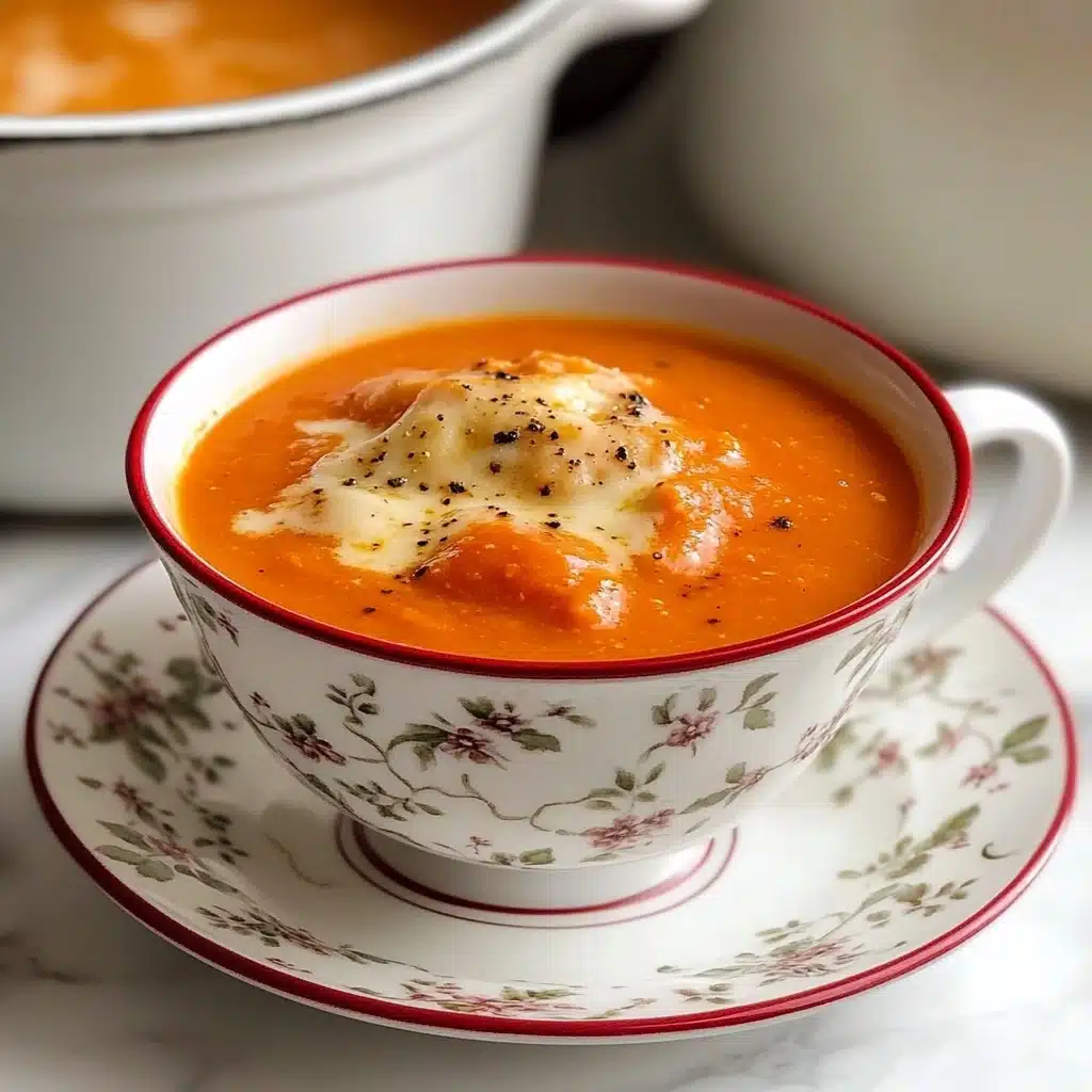 Creamy Tomato Soup with Cheddar Dumplings Recipe - Recipe Image