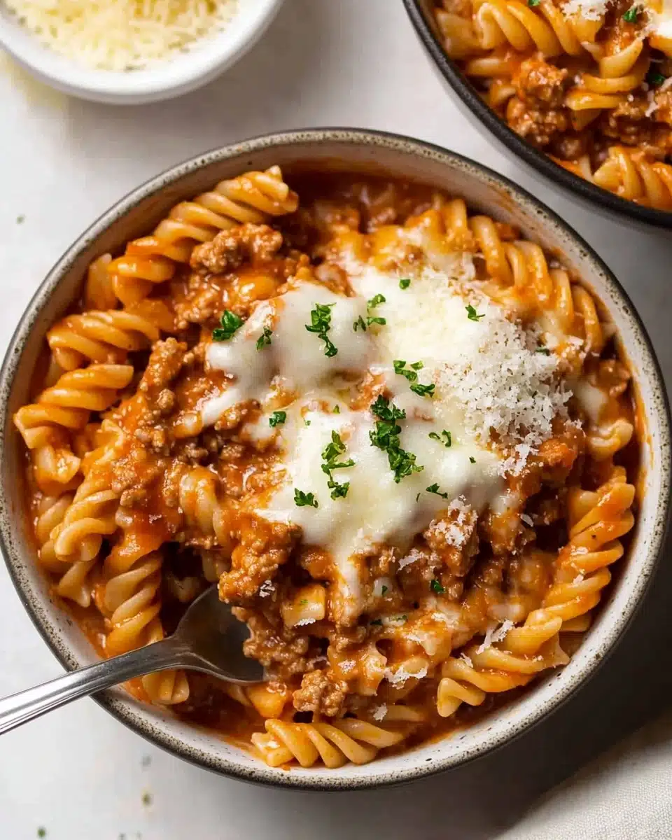 One Pot Creamy Tomato Beef Pasta Recipe