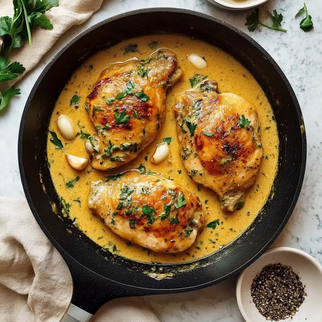 1-Pan, Creamy Garlic Herb Chicken Recipe - Recipe Image
