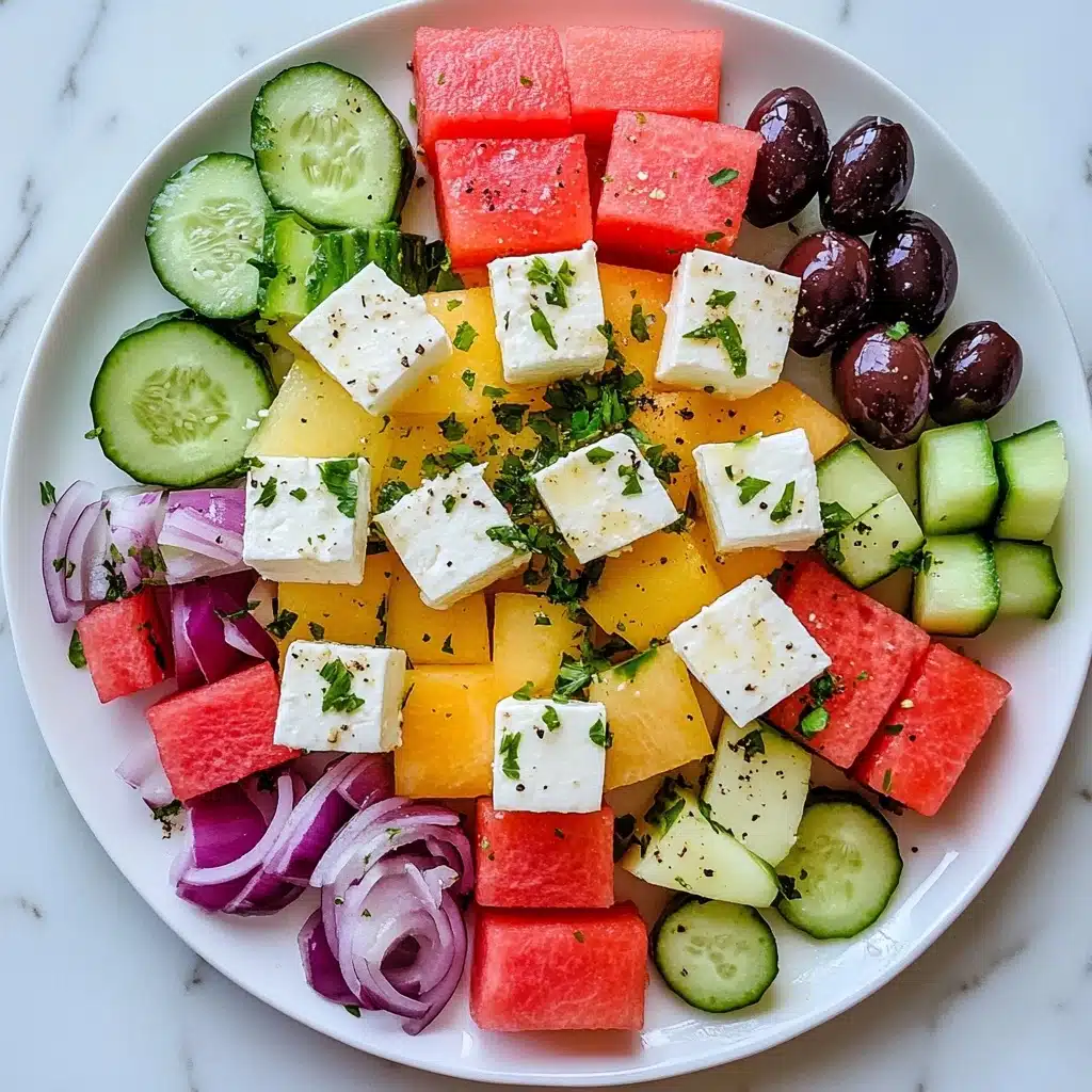 Melon and Feta Tetris Salad Recipe - Recipe Image