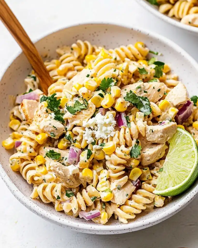 High Protein Street Corn Pasta Salad Recipe