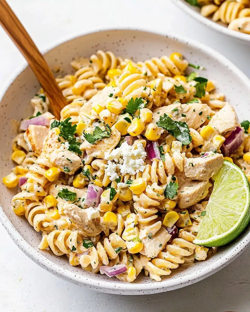 High Protein Street Corn Pasta Salad Recipe