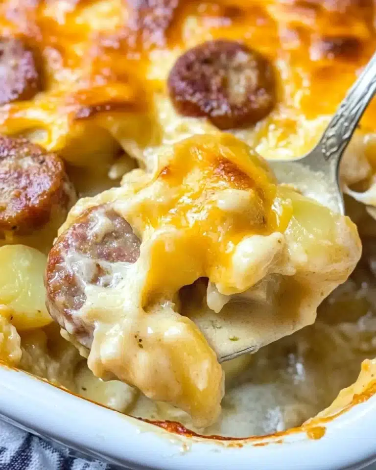Cheesy Potato & Smoked Sausage Casserole Recipe