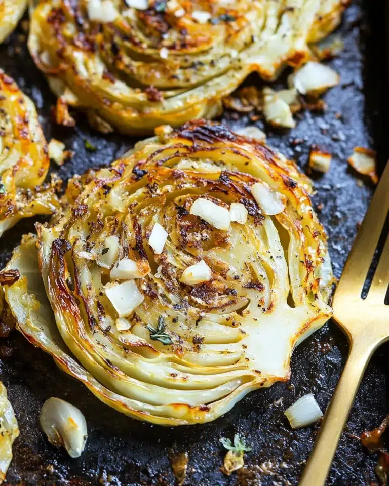 Garlic Butter Roasted Cabbage Recipe