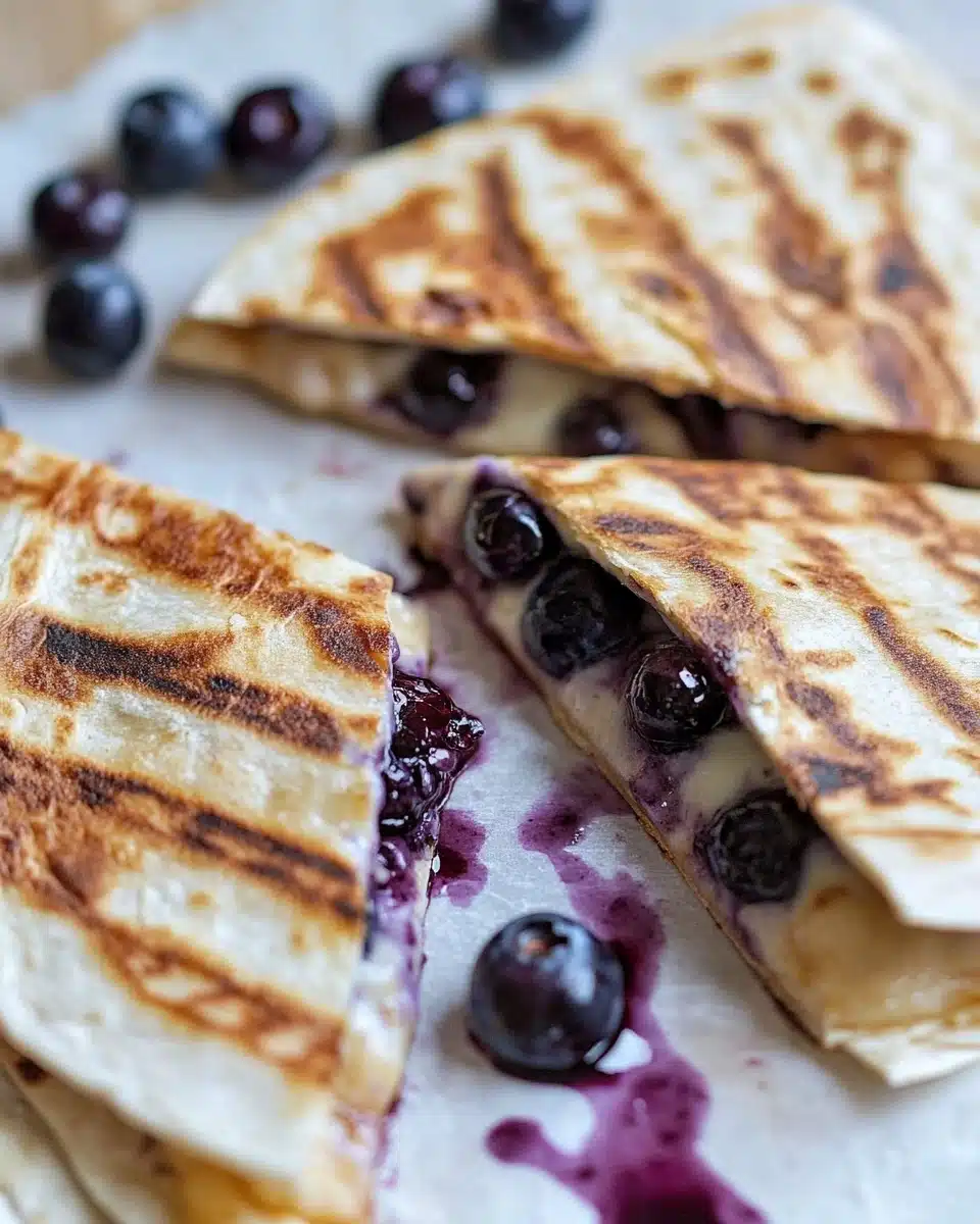Blueberry Brie + Walnut Quesadilla Recipe