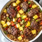 One Pan Caribbean Jerk Chicken with Pineapple-Coconut Rice Recipe