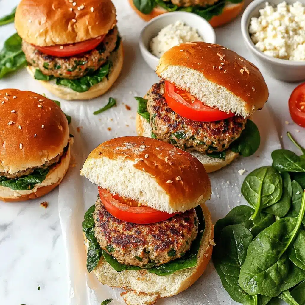 Chicken Feta Spinach Burgers Recipe - Recipe Image